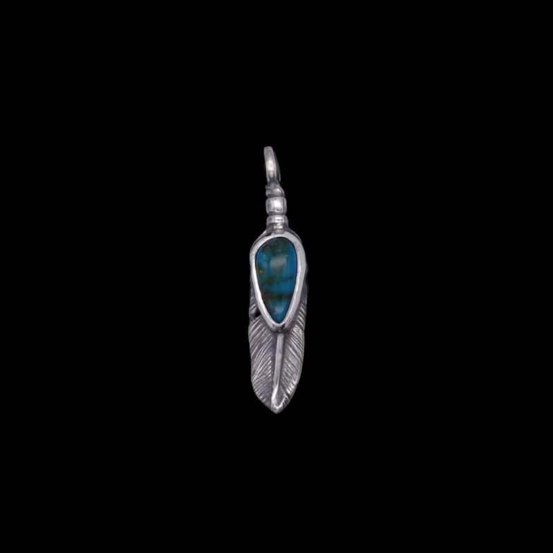REDMAN. TURQUOISE SV FEATHER TOP PENDANT - ネックレス