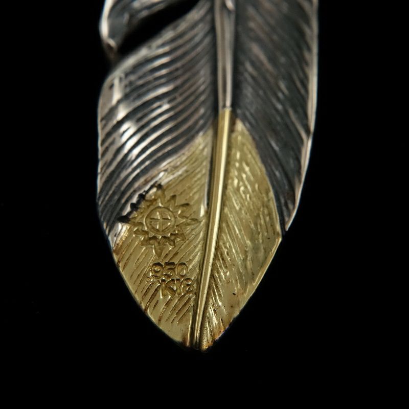 ターコイズ付き 大フェザー左向き (金枠) | REDMAN.